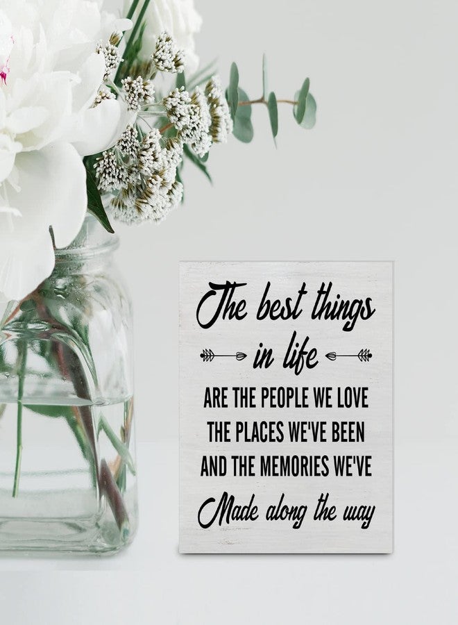 YIDOU the Best Things in Life are the People We Love Wood Box Sign Decor Desk Sign Wooden Box Block Sign Gifts for Friends Family, Home Office Shelf Wall Decoration - Image 4